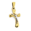 Złoty krzyżyk z Jezusem w kolorze białego złota pr. 585